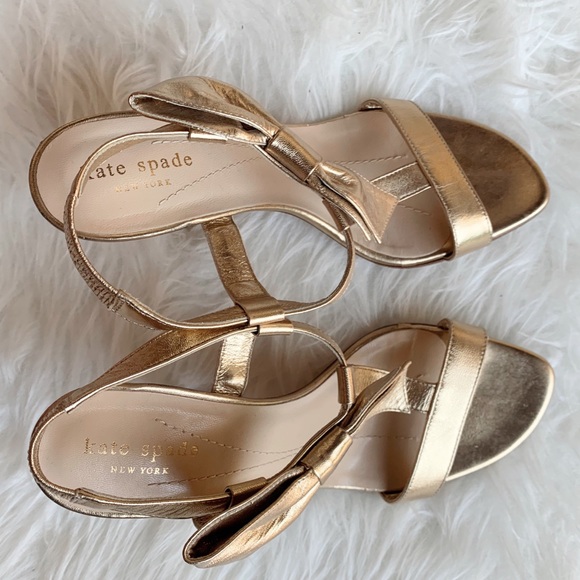 Kate Spade gold color sandals SZ 7 - Picture 2 of 7